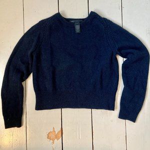 Marc by Marc Jacobs cropped black cashmere & merino wool sweater